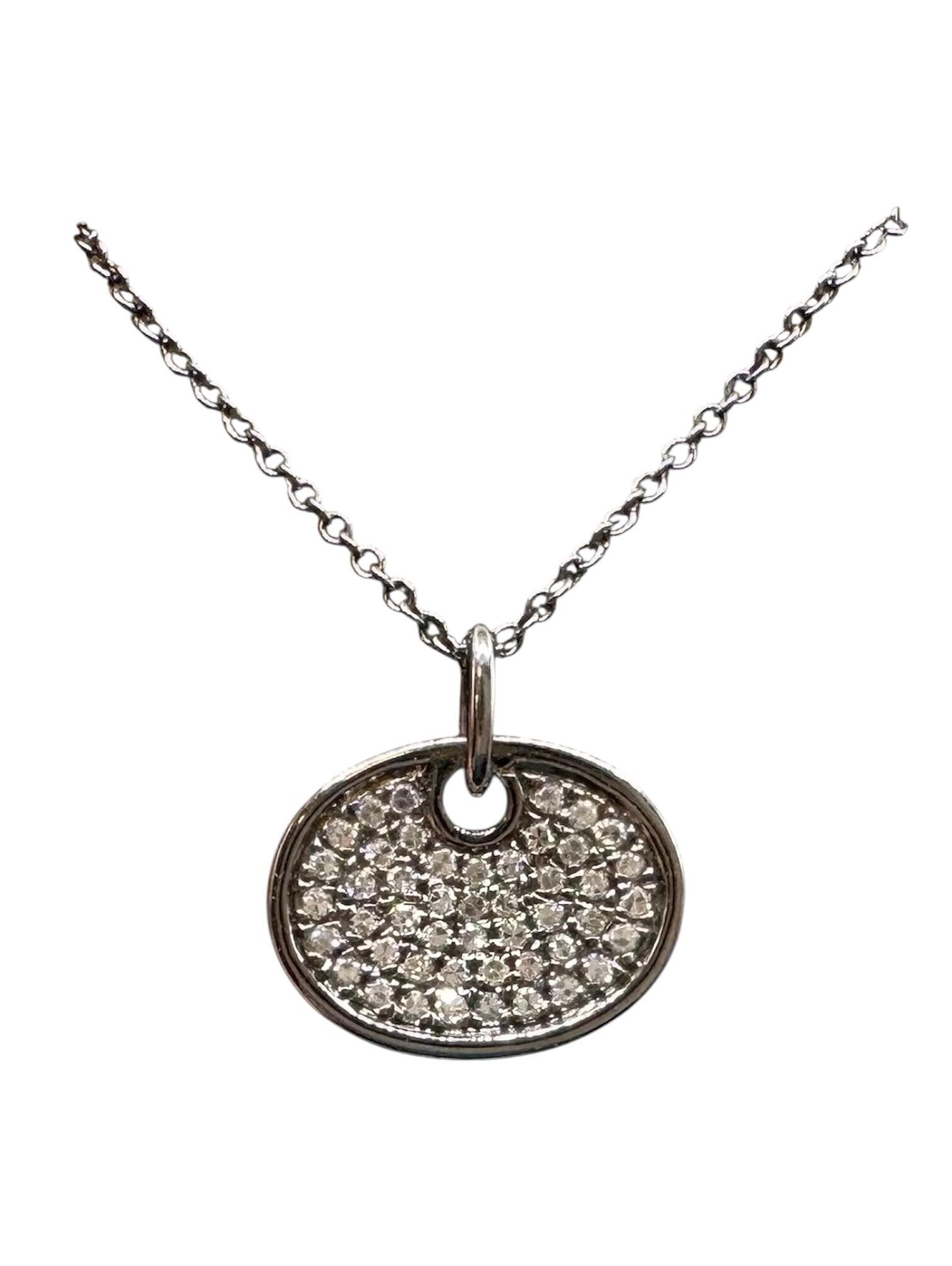 Diamond Disc Necklace In 14kt Gold With Black Rhodium Plating - 0.18ctw Diamonds